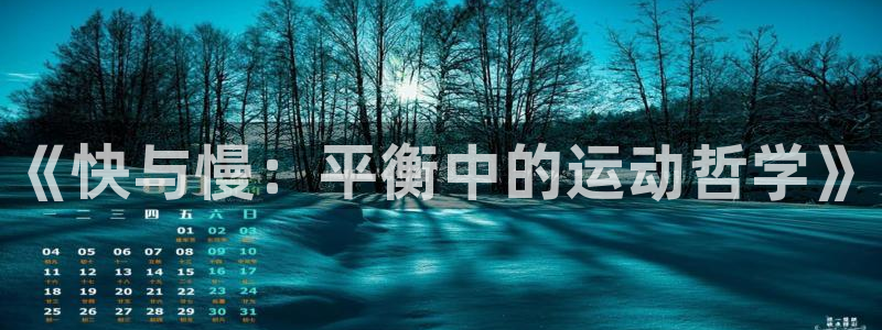《快与慢：平衡中的运动哲学》