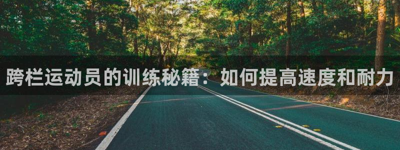 跨栏运动员的训练秘籍：如何提高速度和耐力